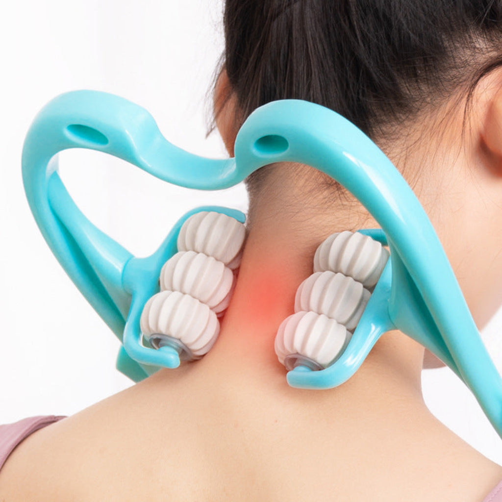 Ergonomisk manuell nackmassager — konturerad design för halsryggen