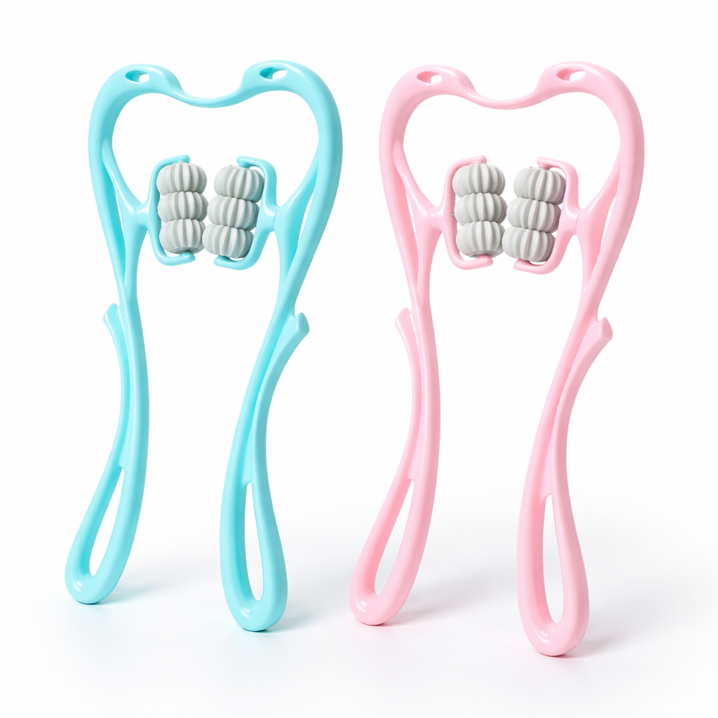 Ergonomisk manuell nackmassager — konturerad design för halsryggen