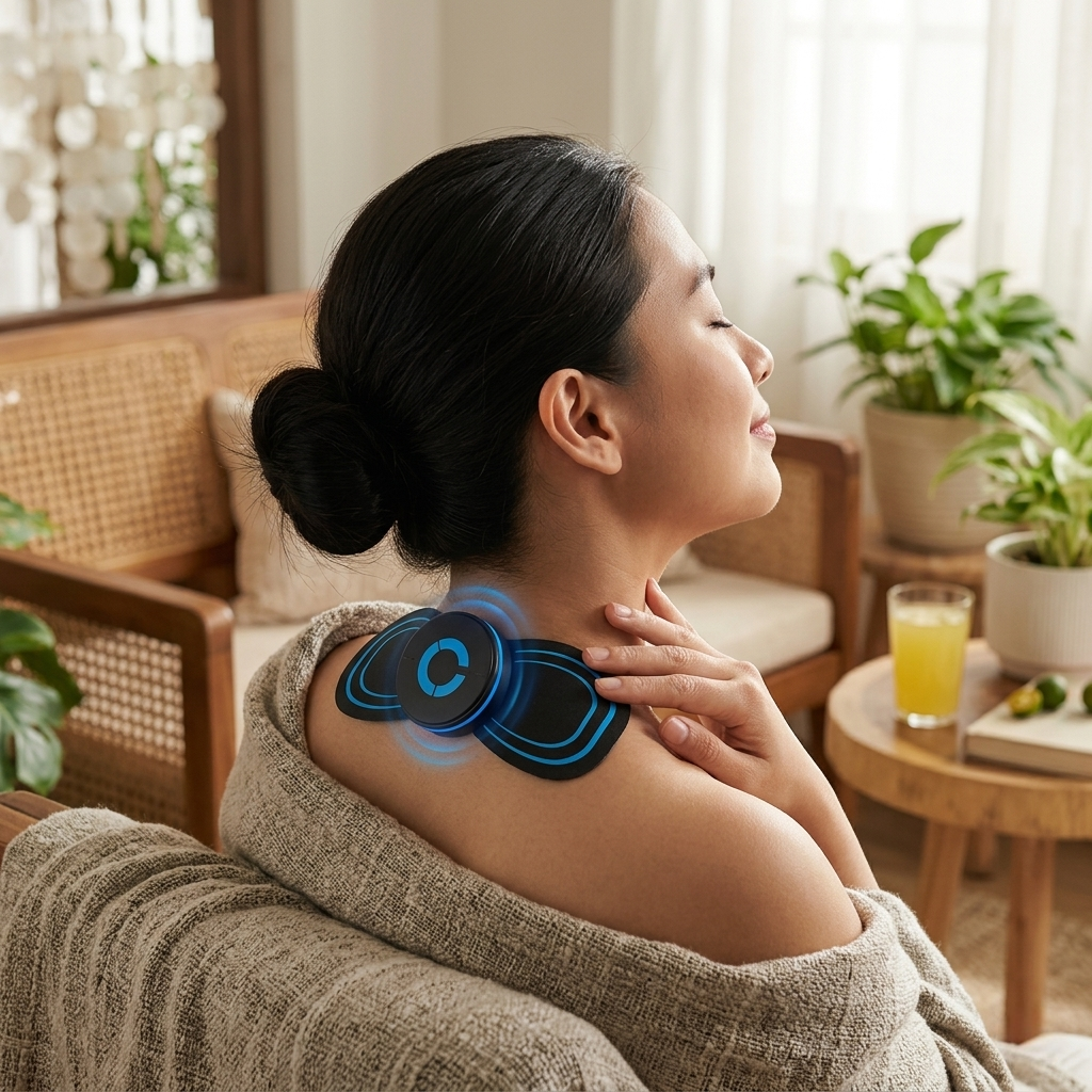 Aparat electric compact de masaj terapeutic pentru corp și gât