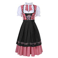 AlpenZauber-dirndl-kjole til kvinder i sort og rød med bluse