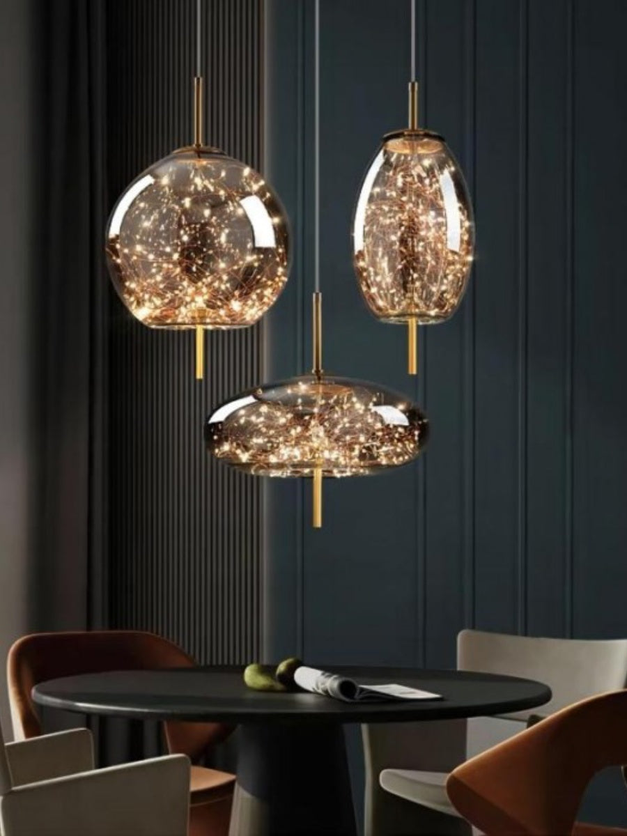 Nordic Starry Cylinder Glass Pendant Lamp | Esilora