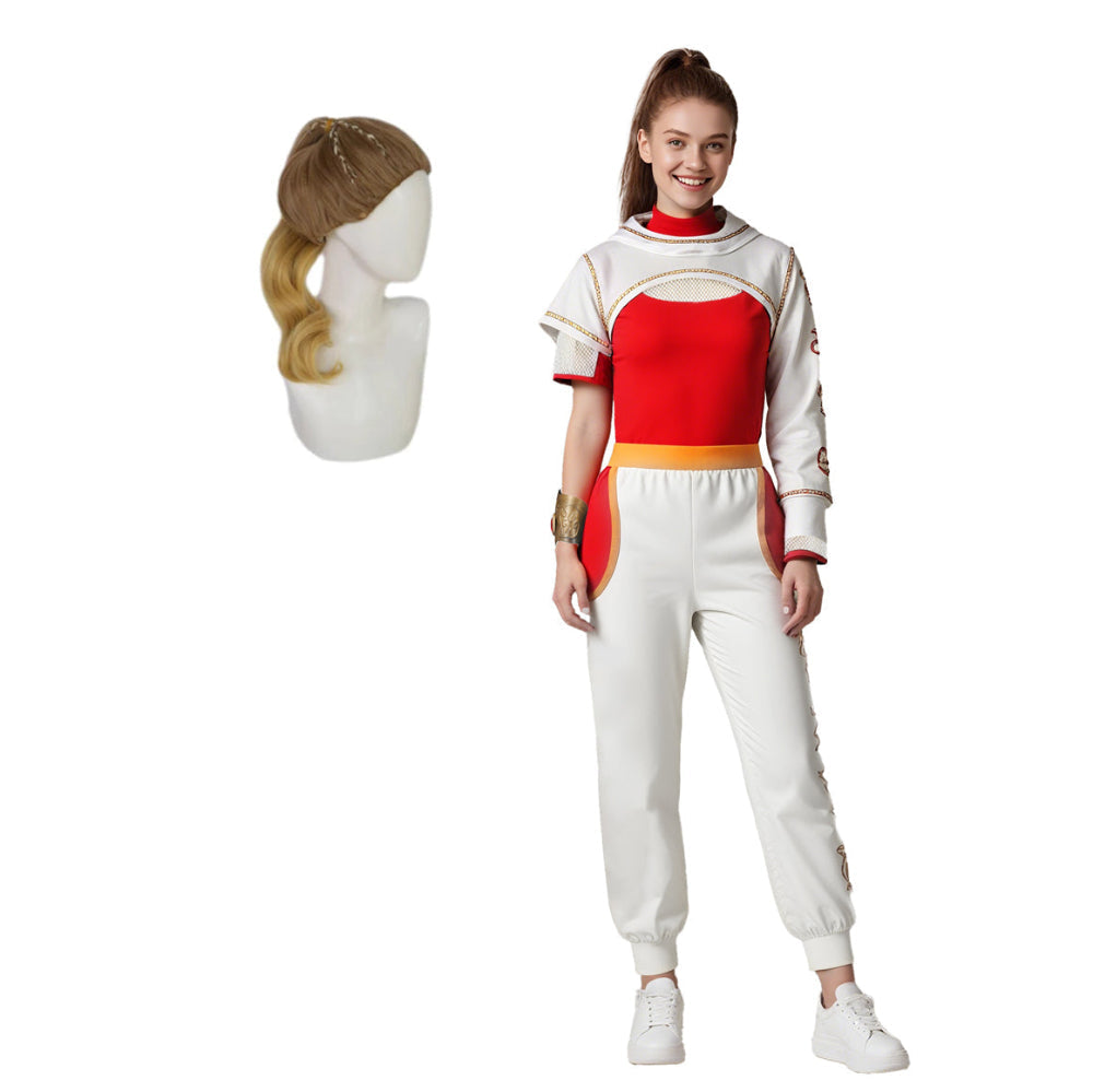 Set de costum de supererou pentru copii - jachetă alb-roșie, pantaloni, patru piese, pentru vârstele 3-10 ani
