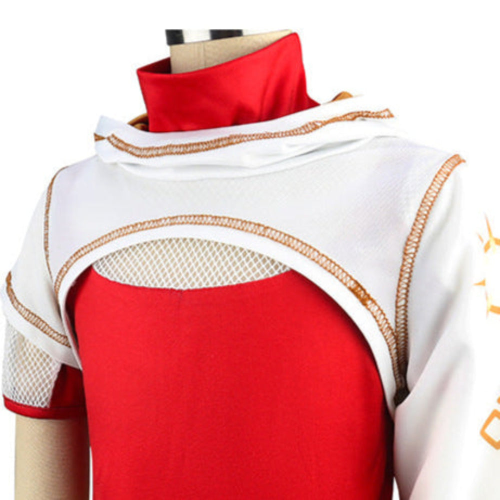 Set de costum de supererou pentru copii - jachetă alb-roșie, pantaloni, patru piese, pentru vârstele 3-10 ani