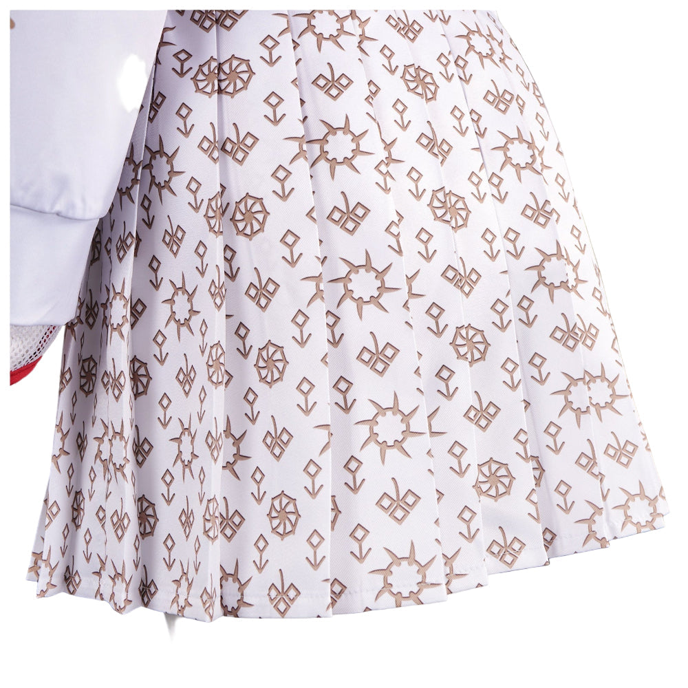 Rochie de costum de vampir pentru copii – design cu blocuri de culoare roșu și alb