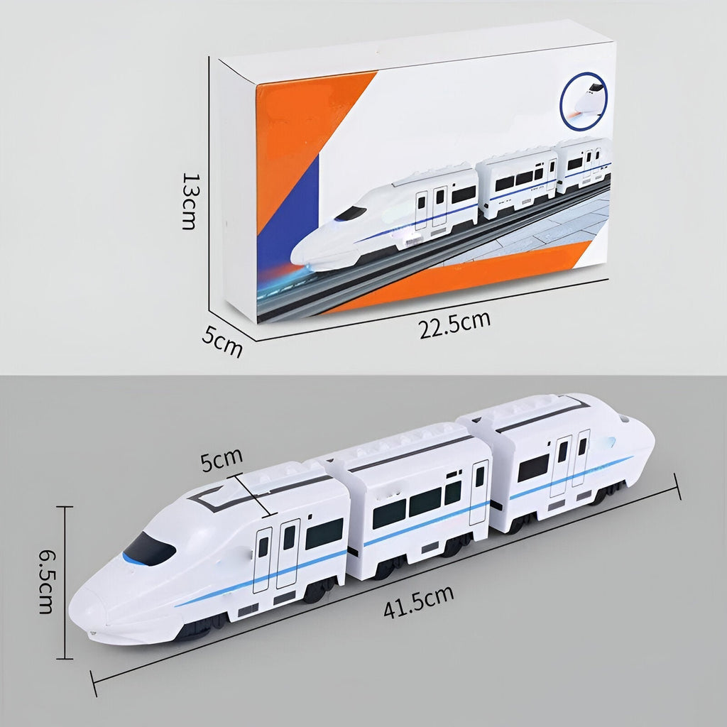 Durable White Plastic Toy Train — Attached Cargo Carriers