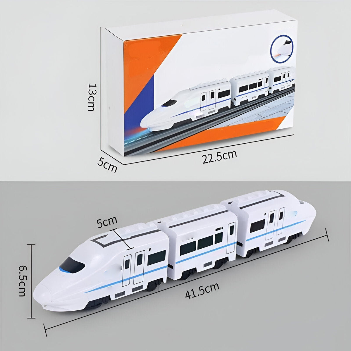 Durable White Plastic Toy Train — Attached Cargo Carriers