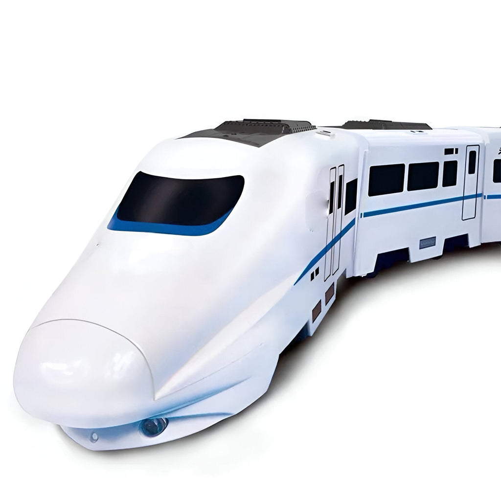 Durable White Plastic Toy Train — Attached Cargo Carriers