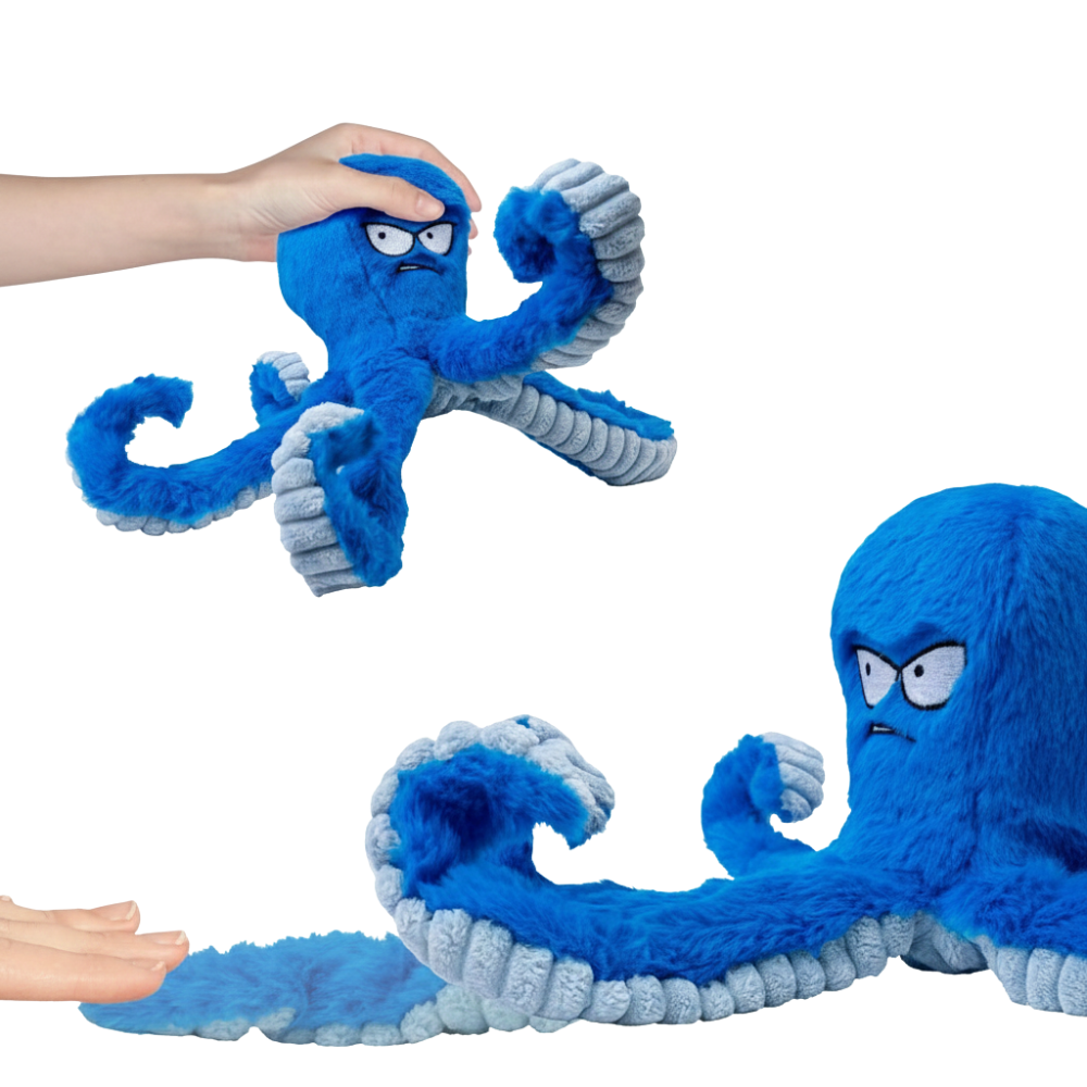 TuffaPus Plush Dog Chew Toy — Octopus Squeaker, Crinkly Arms