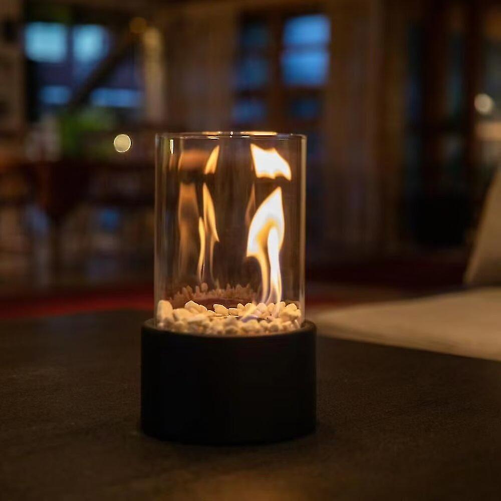 Moderne glazen metalen tafelvuurkorf - decoratieve brander