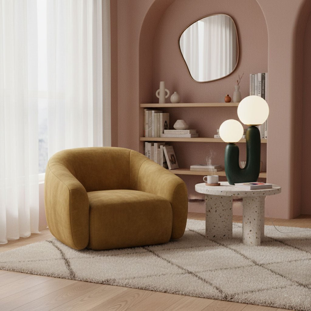 Oo Rough Table Lamp — Plug-In Design, Warm Glow, Four Colors
