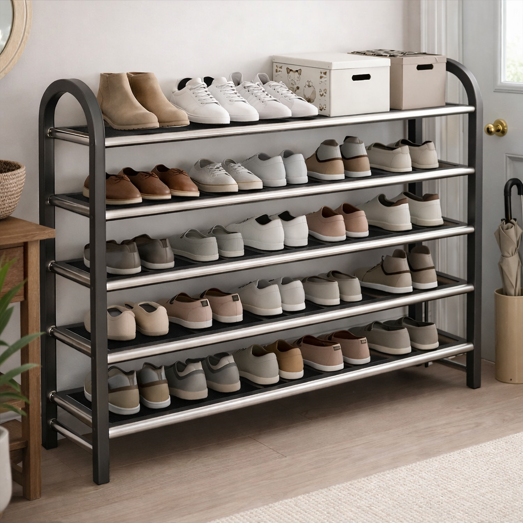 Space-Saving Shoe Rack with 5 Tiers - Esilora