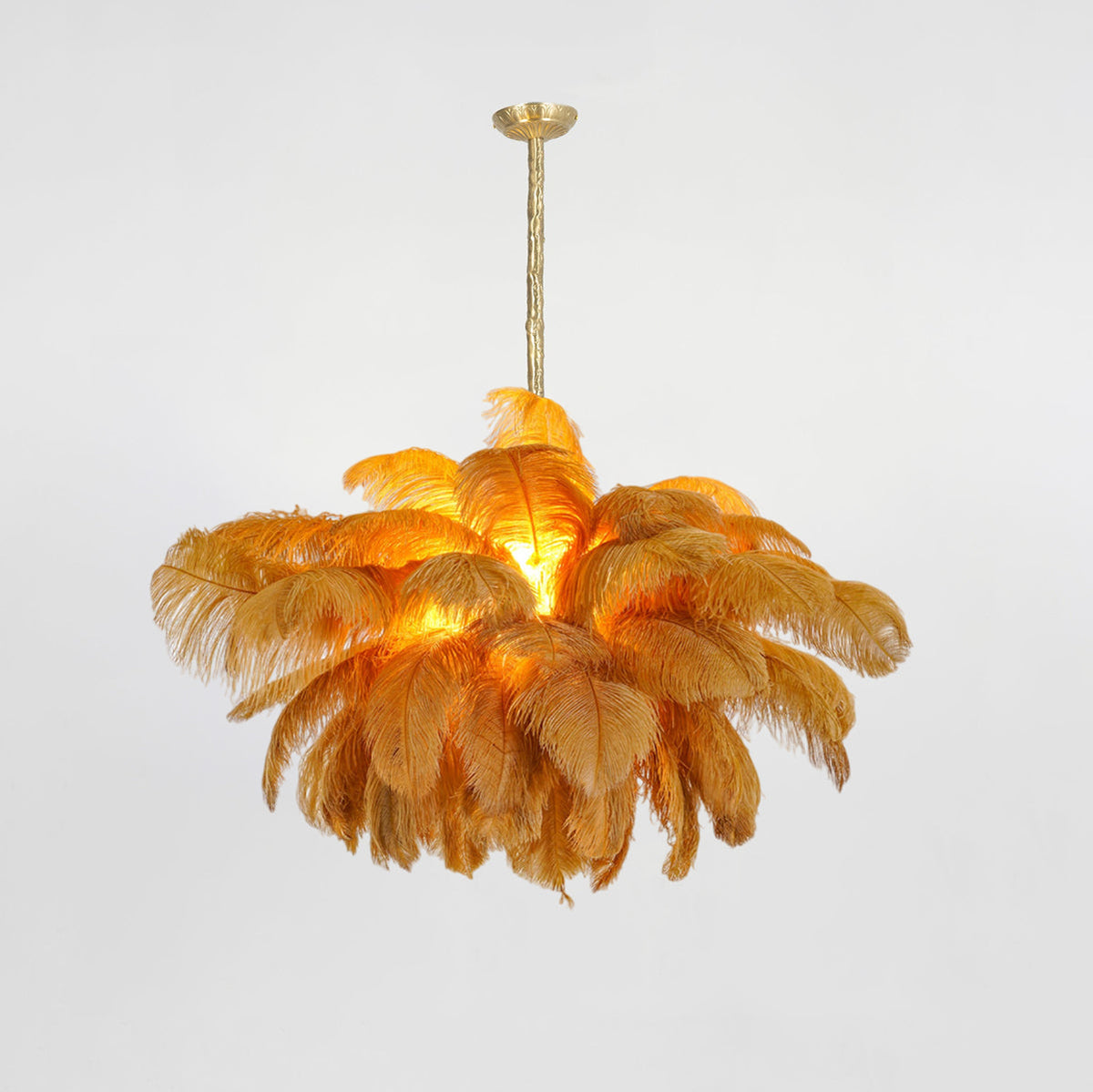 Ostrich Feather Chandelier — 56 Cascading Plumes