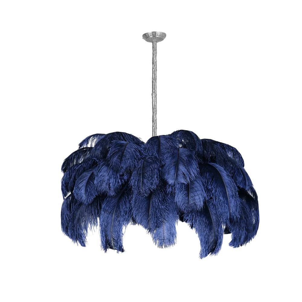 Ostrich Feather Chandelier — 56 Cascading Plumes