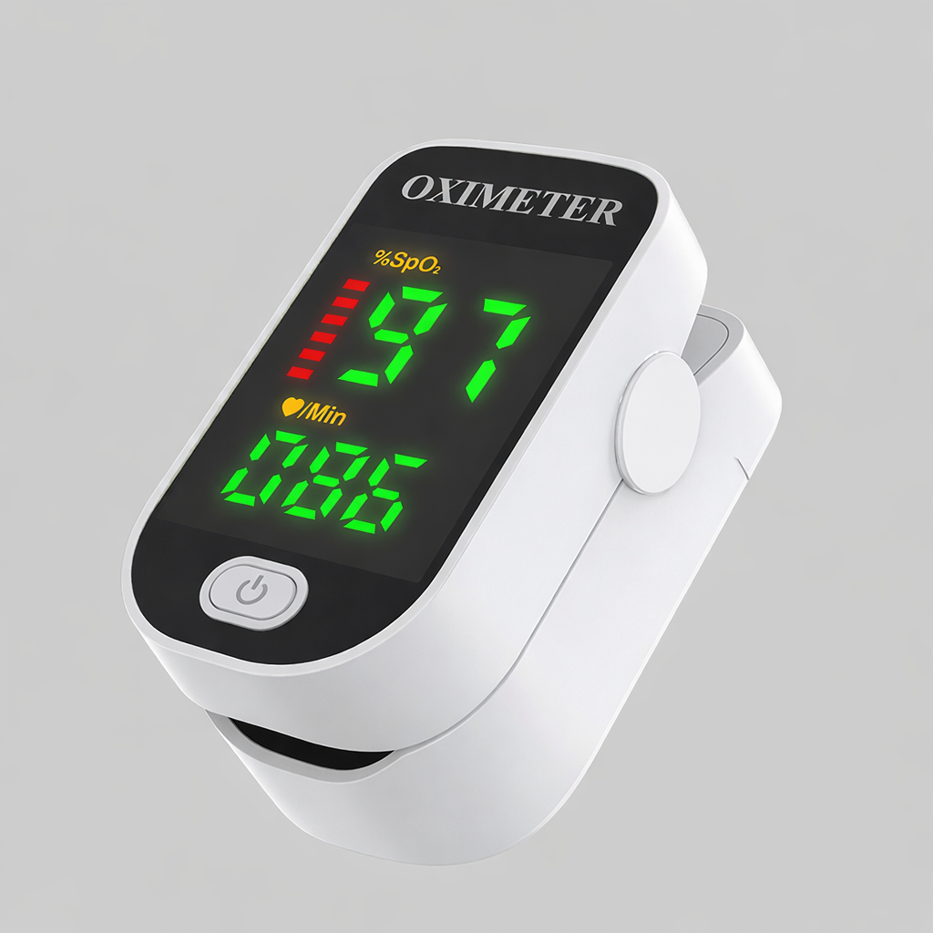 Digitální oxymetr 8 v 1 — neinvazivní monitor saturace krve kyslíkem a tepové frekvence