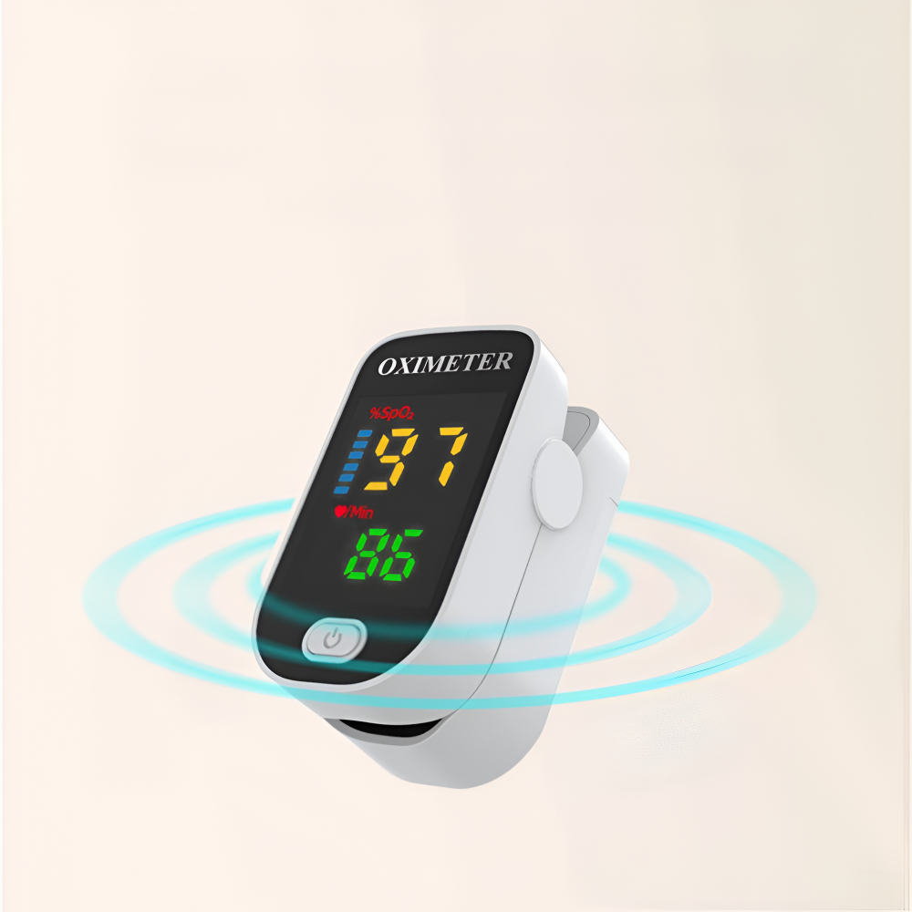 Digitální oxymetr 8 v 1 — neinvazivní monitor saturace krve kyslíkem a tepové frekvence