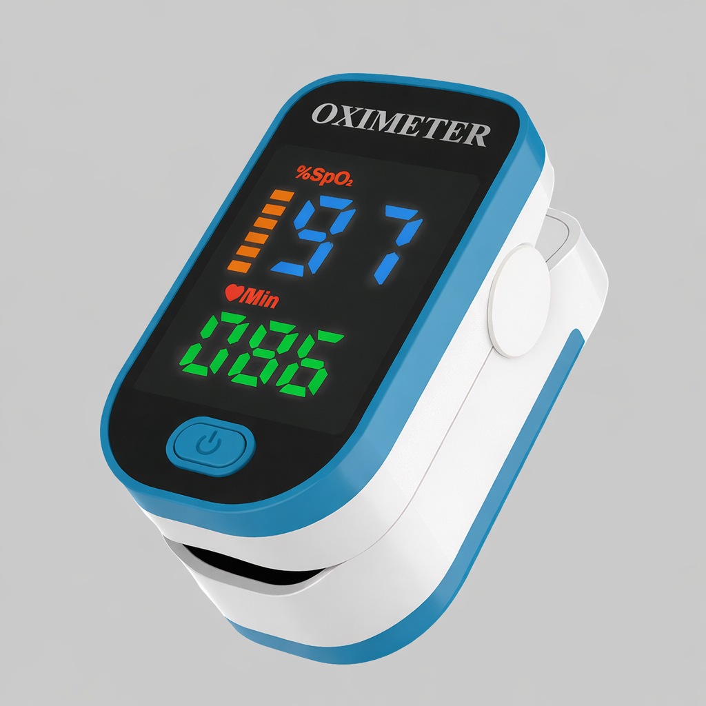 Digitální oxymetr 8 v 1 — neinvazivní monitor saturace krve kyslíkem a tepové frekvence