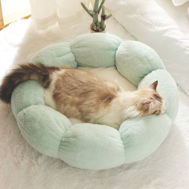 BlossomPaw Flower Shape Cat Bed For Deep Sleep And Relaxation For Cats