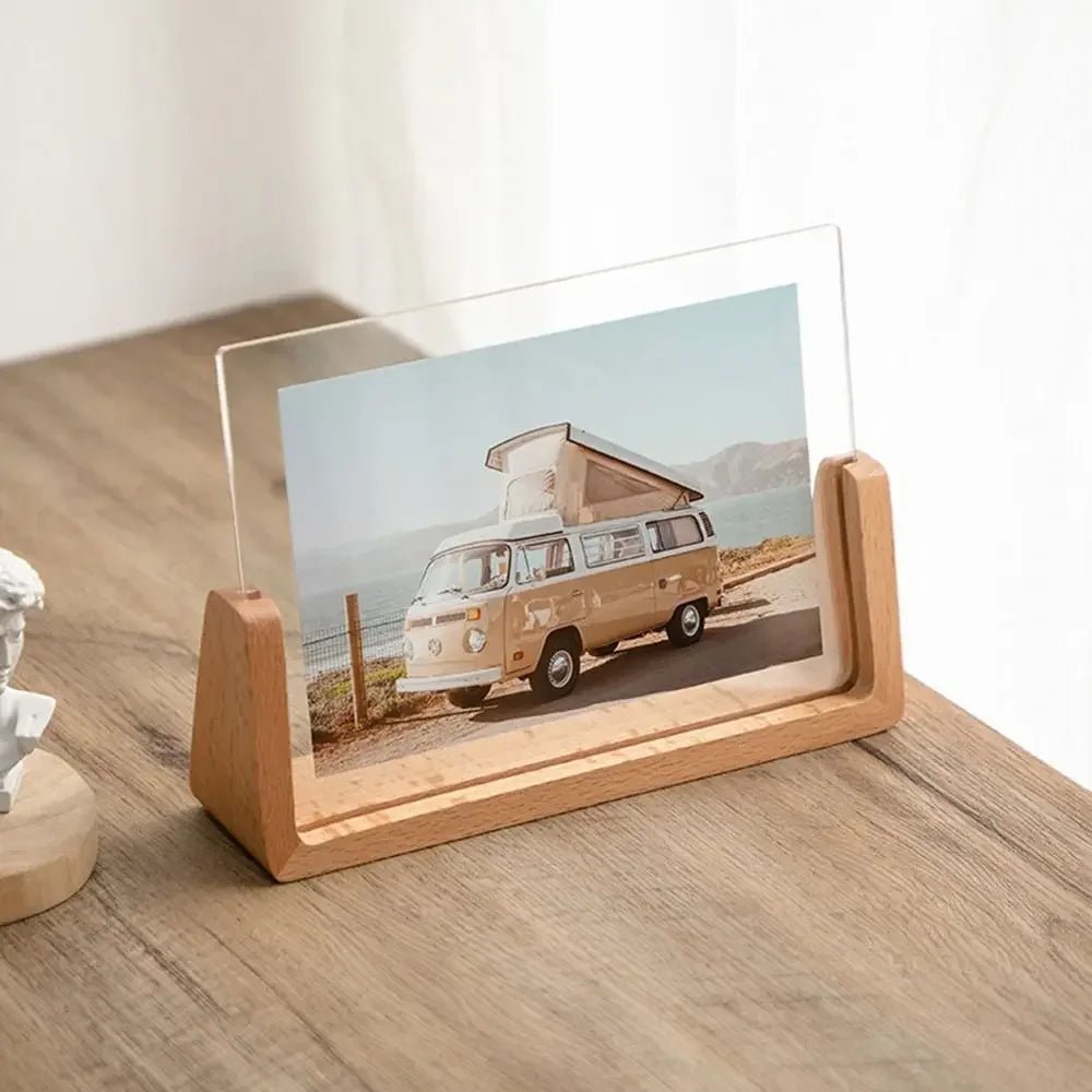 Transparent akrylfotoramme — moderne borddisplay