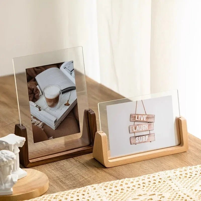 Transparent akrylfotoramme — moderne borddisplay