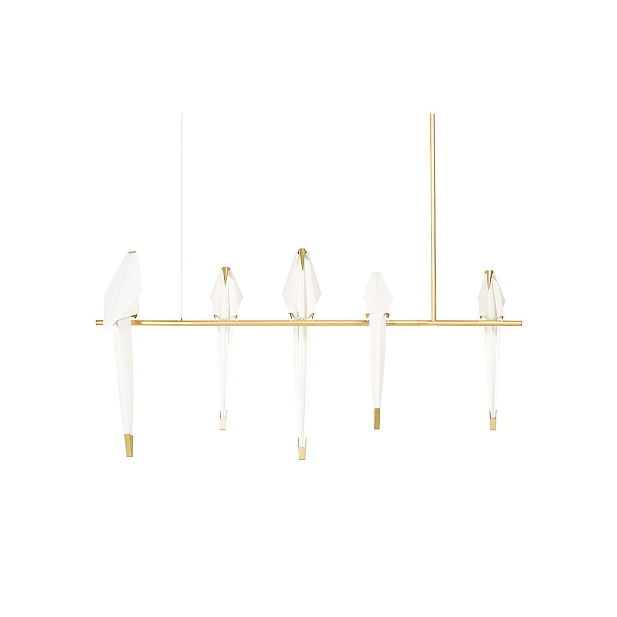 Sculpted Paper Crane Bird LED Hanging Chandelier