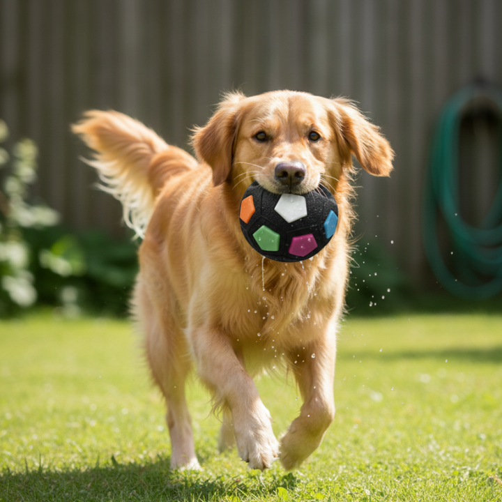 Interaktivní hračka pro psy PawLuxe ve tvaru míčku — úchyt pro aportování