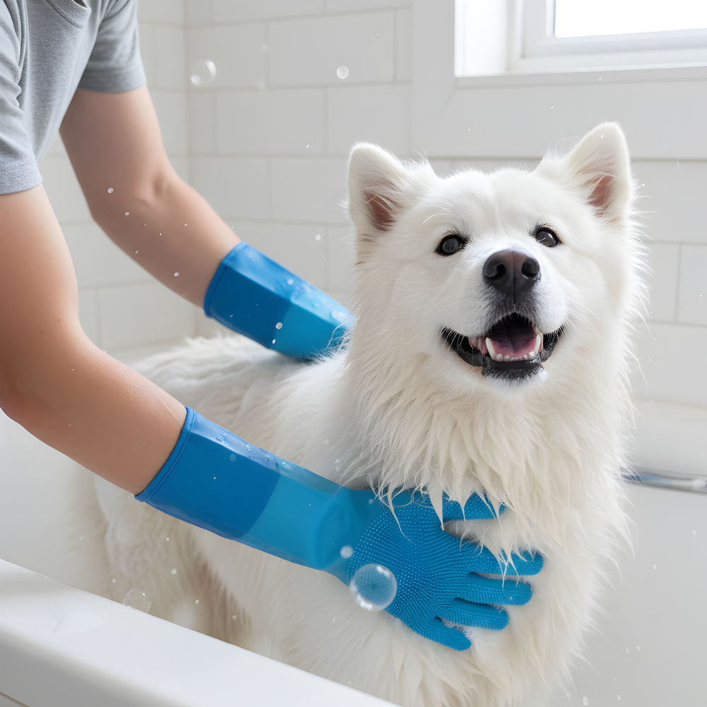 PawPolish szilikon kozmetikai kesztyűk — szőrtelenítő masszázshoz kutyáknak