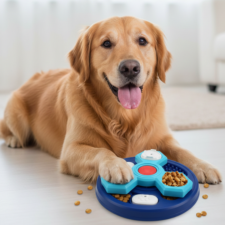 PawSense Interactive Slow Feeder Dog Bowl — Puzzle Design