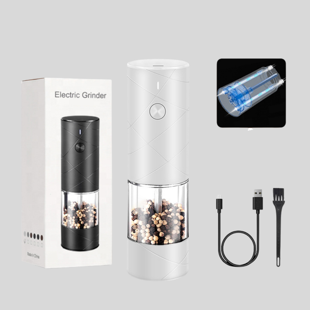 Elektryczny młynek do pieprzu ładowany przez USB — wbudowane oświetlenie LED