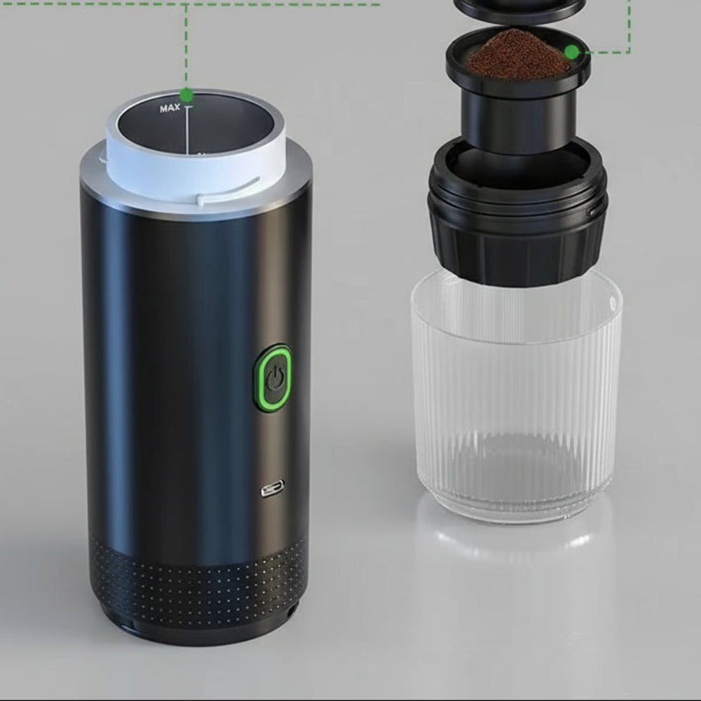 Aparat portabil de espresso reîncărcabil prin USB - aparat electric de preparat cafea fără fir, cu baterie încorporată