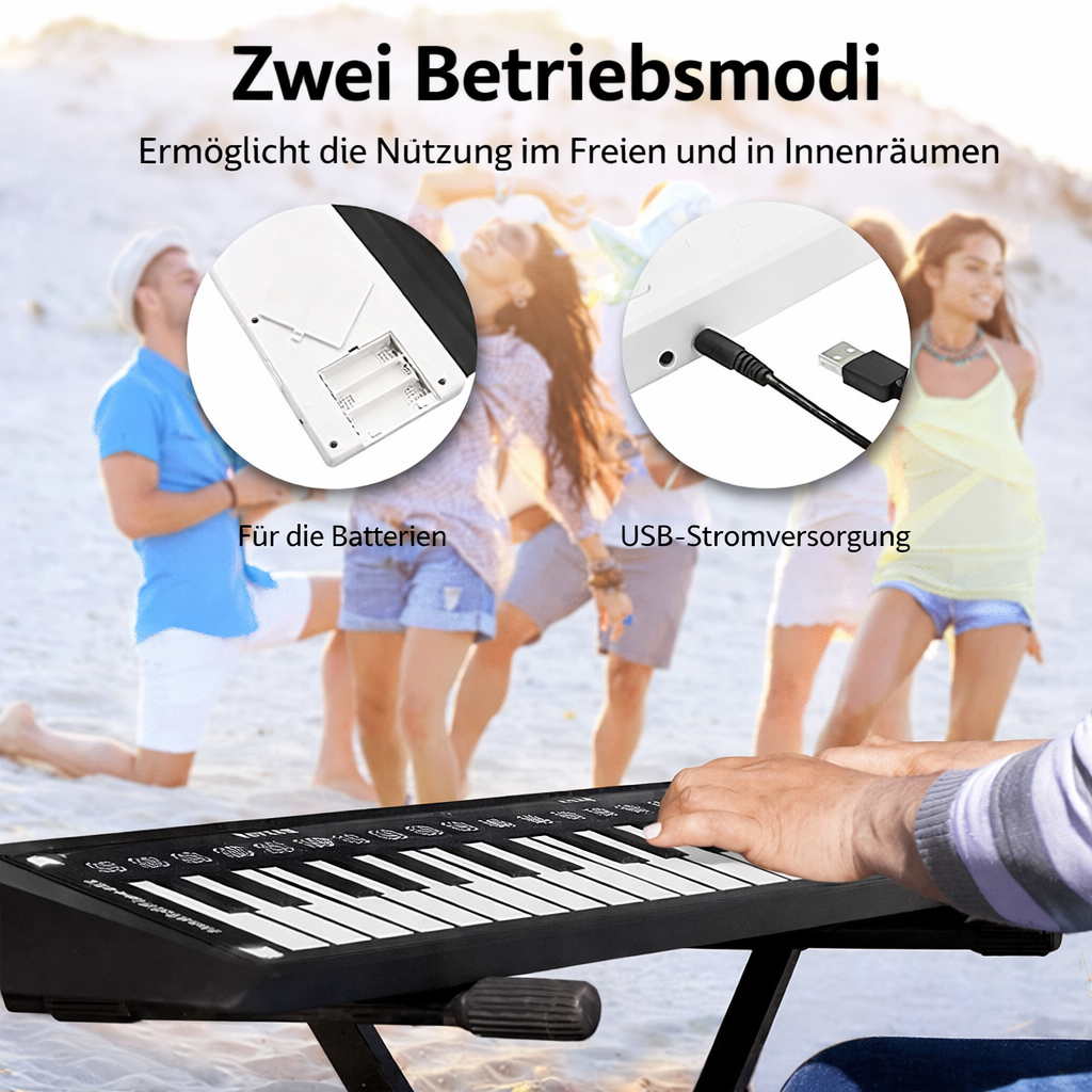 Hordozható, feltekerhető zongora – játsszon zenét bárhol, bármikor – Esilora
