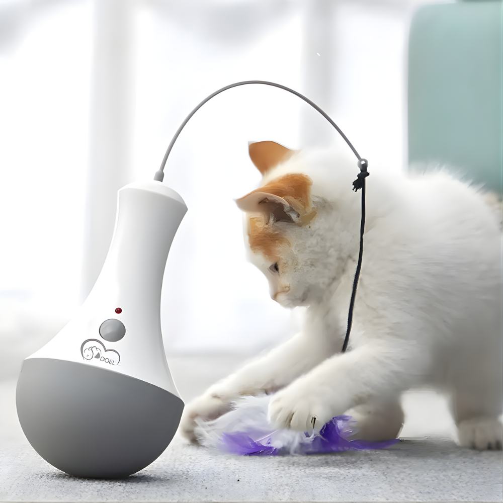PounceWhirl Automatisch verenkattenhengelspeeltje — Interactief kattenspeeltje