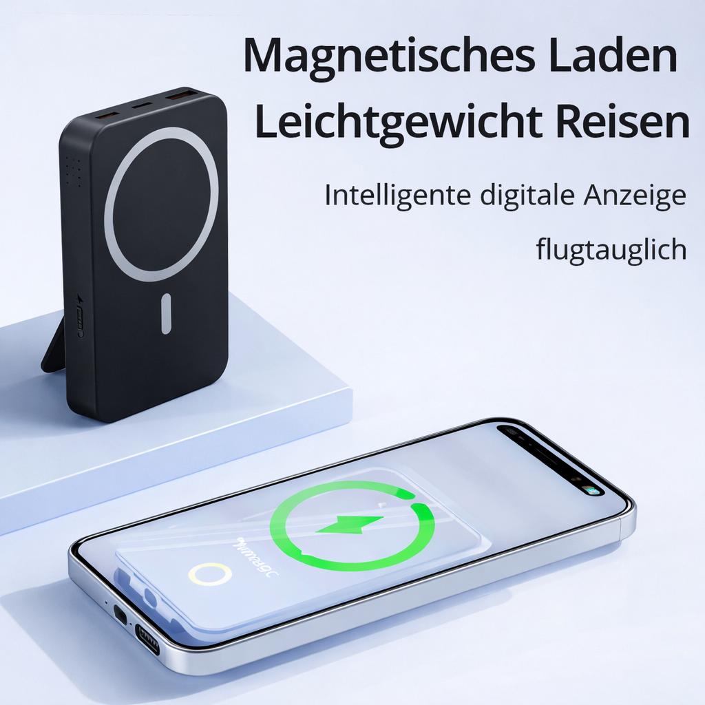 10000mAh Magnetic Power Bank — Portable Wireless Charging Battery