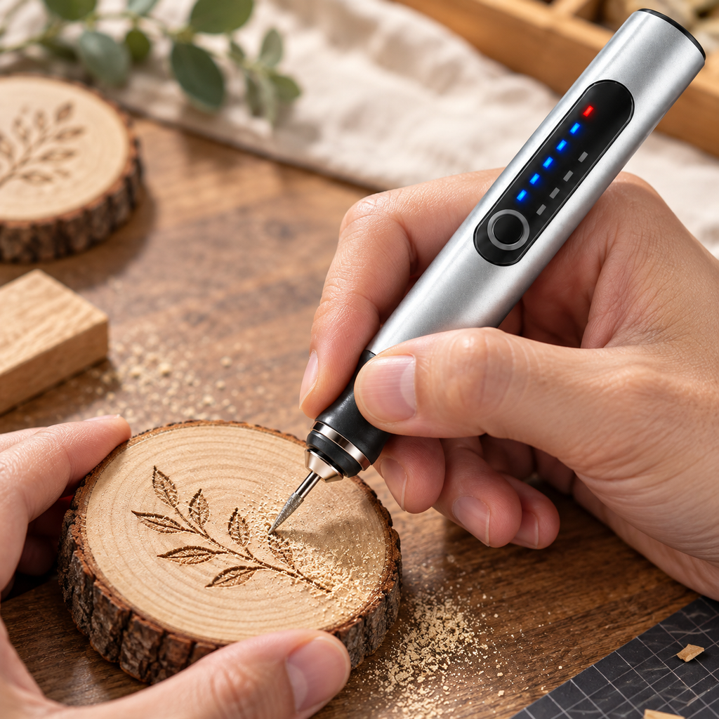 Presisjonsgraveringspenn for smykker — USB-oppladbar, stillegående