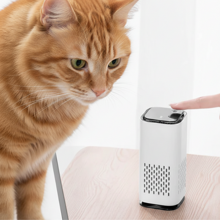 PurePaw kompakt luftrenare för husdjur — Kontroll av hår, mjäll och lukt