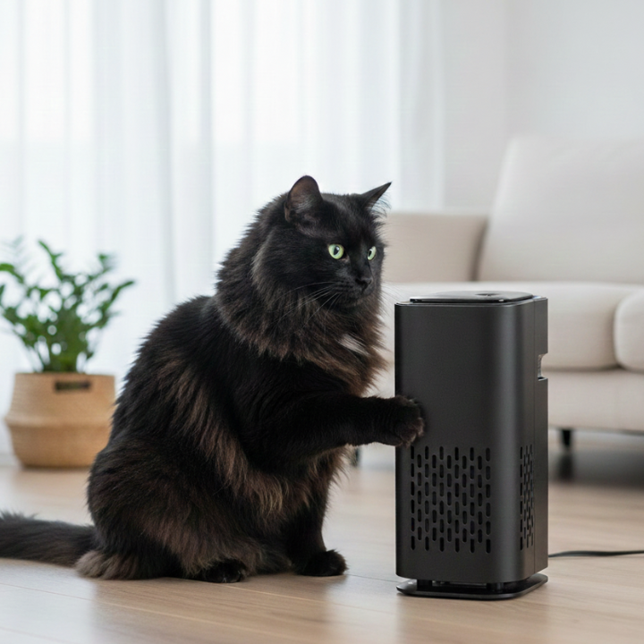 PurePaw kompakt luftrenare för husdjur — Kontroll av hår, mjäll och lukt