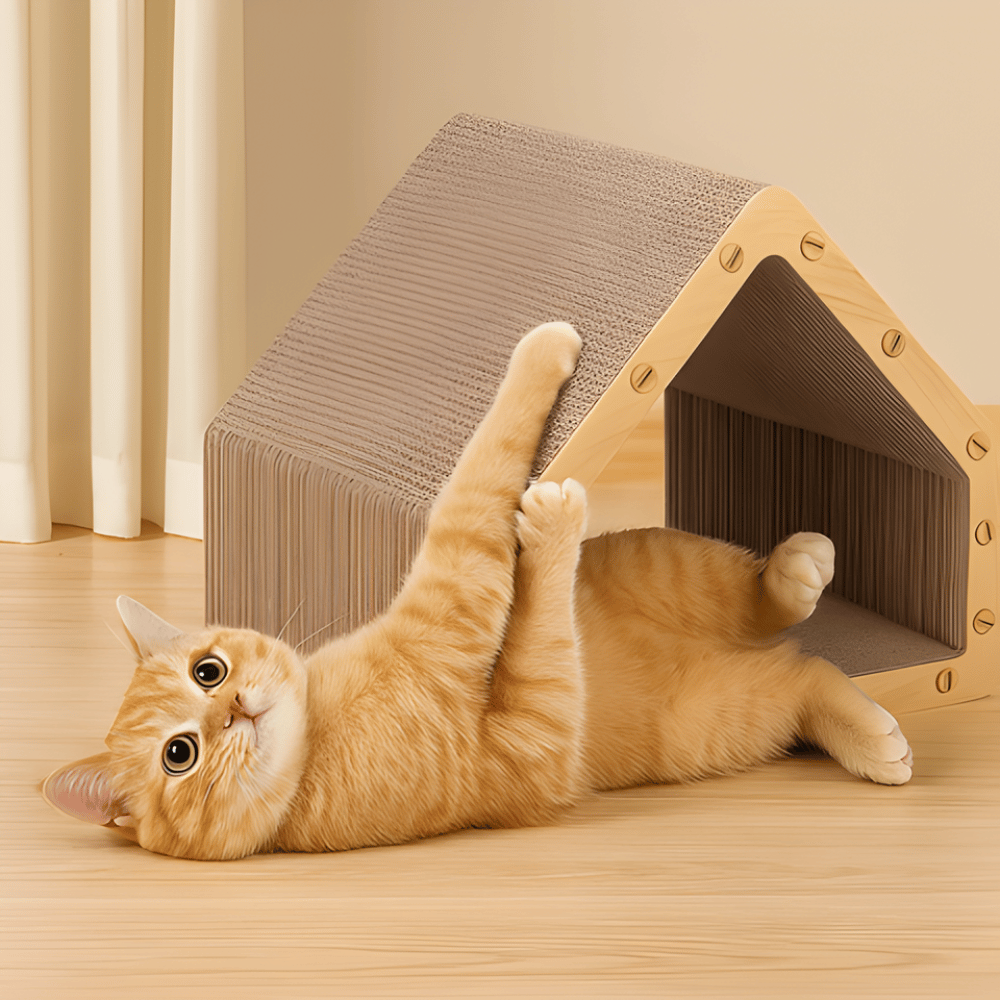 PurrHaven Cozy Cat Scratching House — Hideaway, Rest & Play