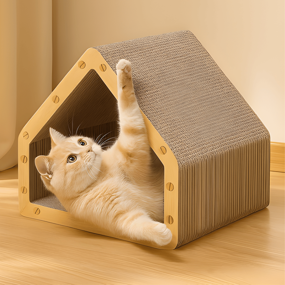 PurrHaven Cozy Cat Scratching House — Hideaway, Rest & Play