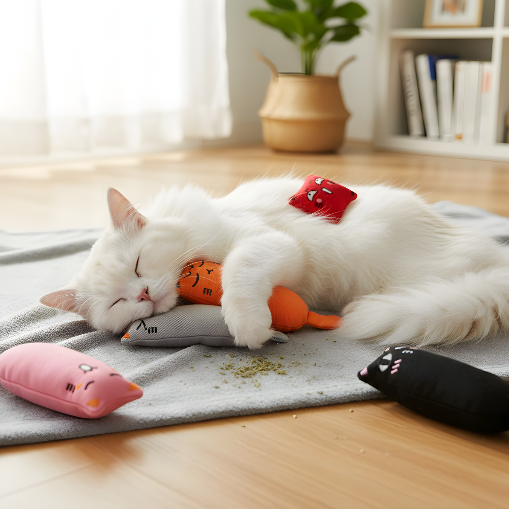 ערכת צעצועי קטיפה ממולאים בנפית לחתולים PurrKick — צעצועי משחק רכים