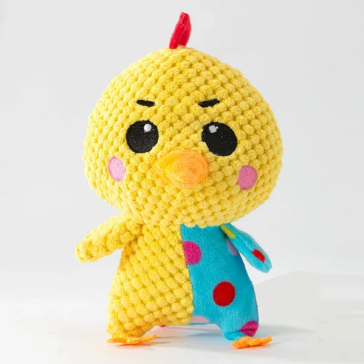 PlushForge Pískací hračka pro psy - nezničitelná plyšová žvýkací hračka