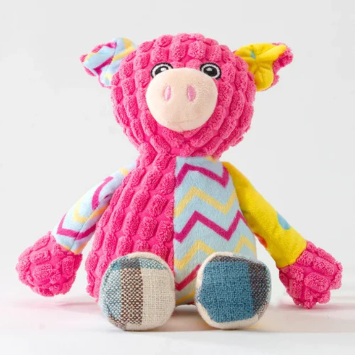 PlushForge Pískací hračka pro psy - nezničitelná plyšová žvýkací hračka