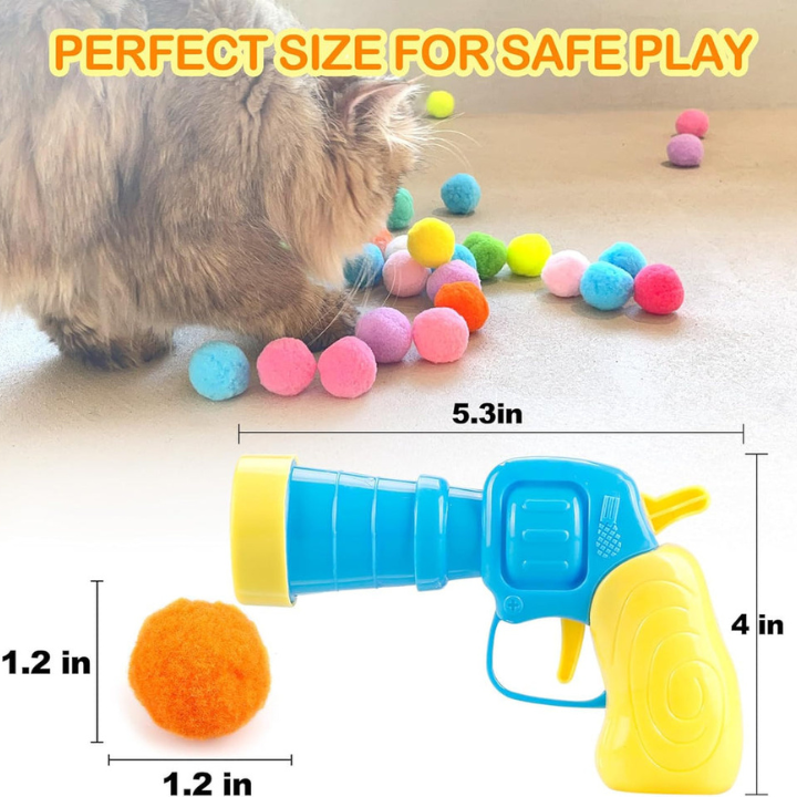 Lancia-palline interattivo PurrShot per gatti — Palline morbide in peluche