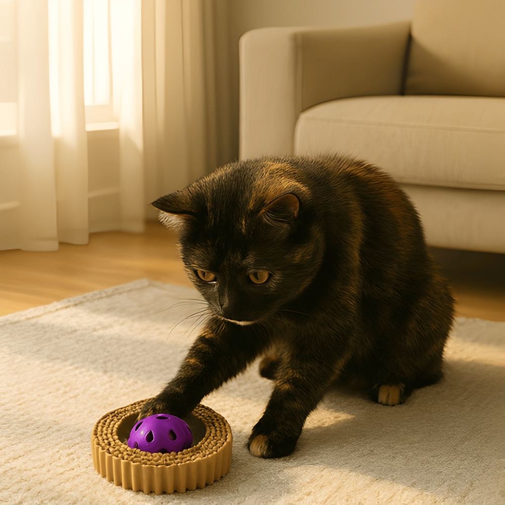 PurrSpin 4-Pack Ring Scratch & Play Ball Toys for Cats