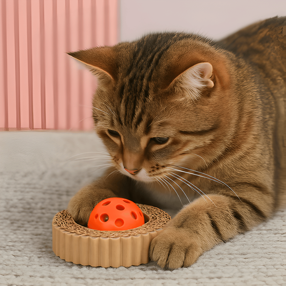 PurrSpin 4-Pack Ring Scratch & Play Ball Toys for Cats