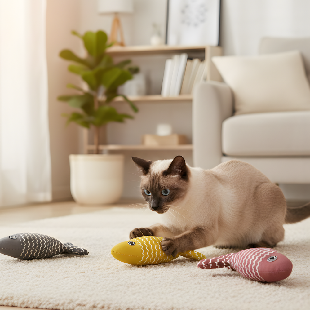 PurrWave Catnip Fish Toy Set — 3-Piece Cat Play Trio