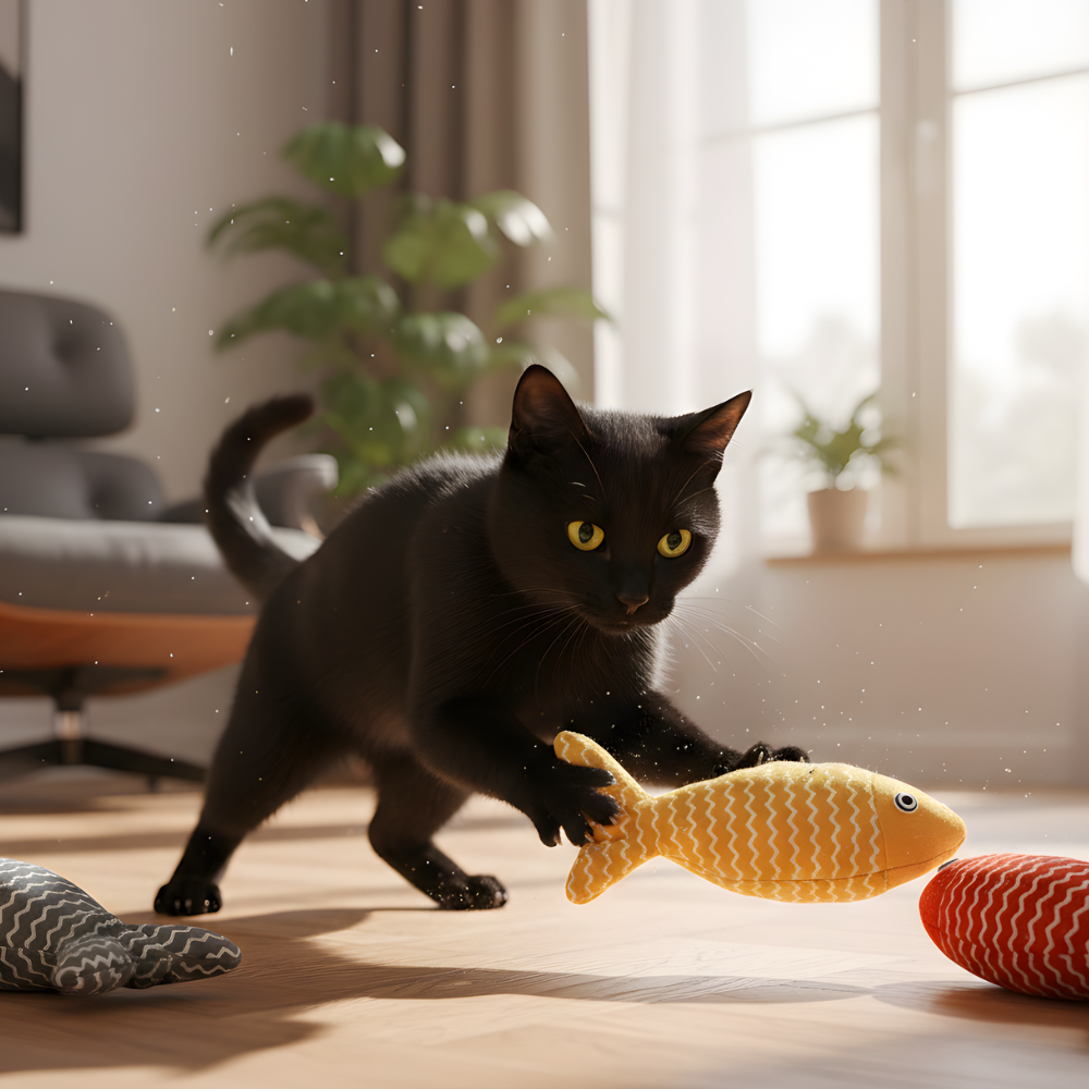 PurrWave Catnip Fish Toy Set — 3-Piece Cat Play Trio