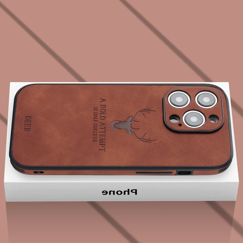 Slim Shockproof Smartphone Case in Genuine Leather – Stylish Protection - Esilora