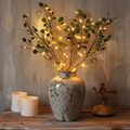 Ramuri decorative LED alb cald — tulpini compacte și subțiri