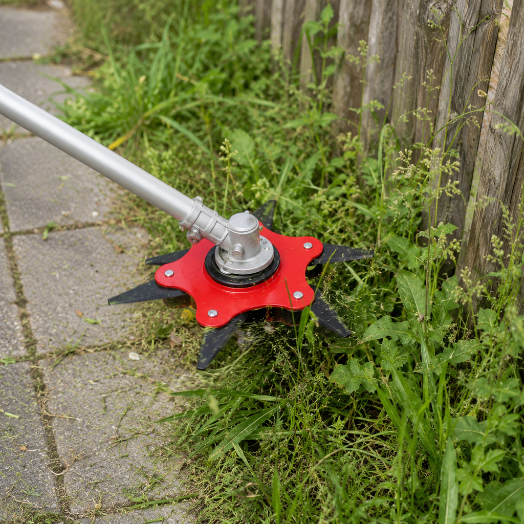 Universelt trimmerhoved til græstrimmere - 6 blade til tæt vegetation