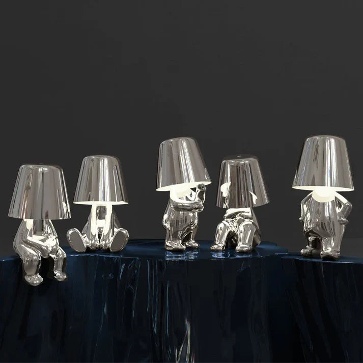 Modern Gold LED Table Lamp — Wireless Figurine, 18x9.6cm, 3W