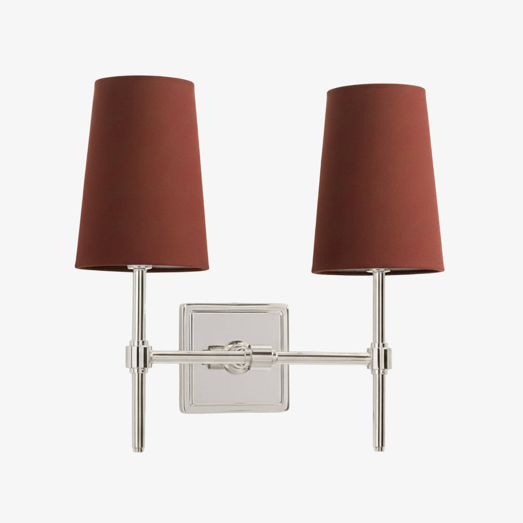 Rowan Elegant White-Linen Shade Wall Lamp – Retro Metal Wall Light for Bedroom & Hallway | Esilora